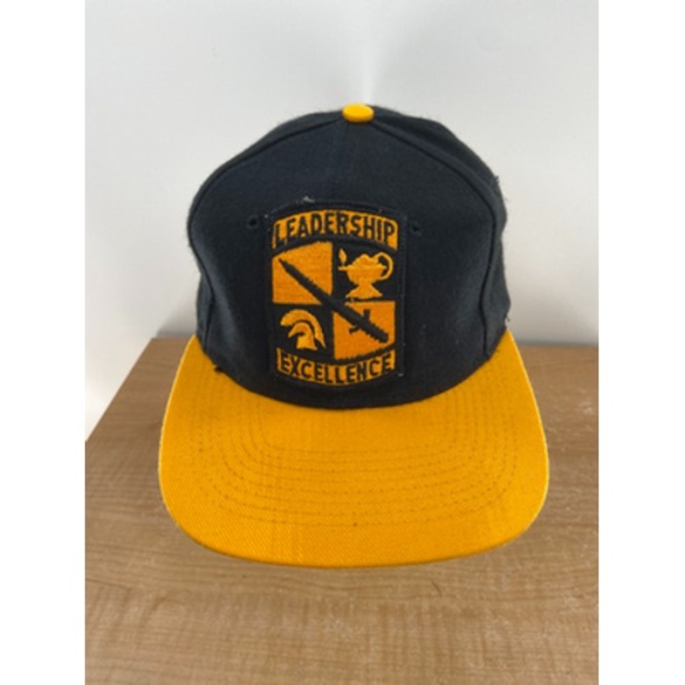 Army ROTC Hat Universal Leadership Excellence Snapback Hat Men's Black Gold Cap